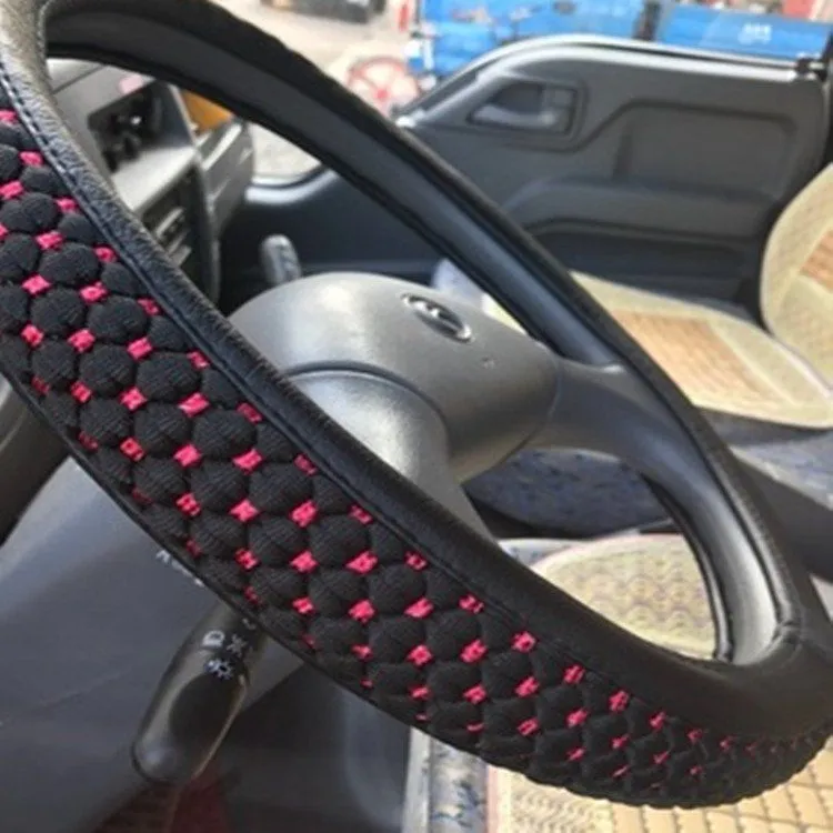 汽车方向盘套编织冰丝亚麻四季通用型夏季把套防滑吸汗透气男女款