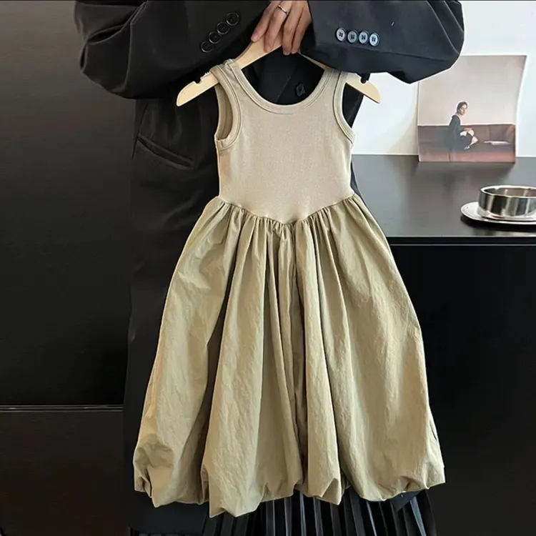 森系夏季新款女童露背宝宝花苞儿童法式洋气连衣裙背心小众公主裙