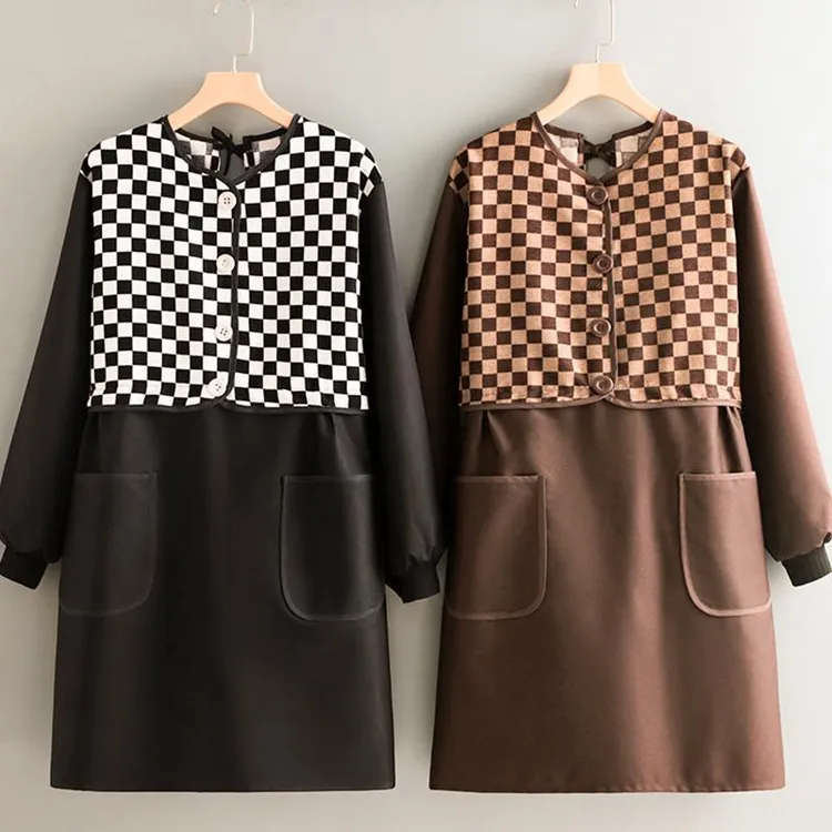 防水大人厨房围裙家用做饭上班工作罩衣防油耐磨时尚简约新款