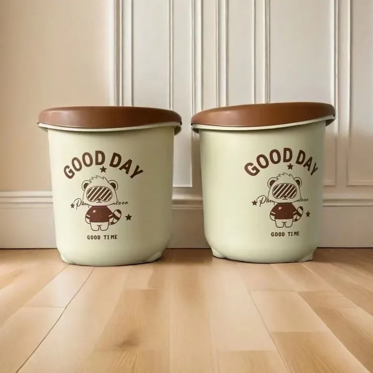 【拍一发二】卡通小狸猫家用厨房卧室垃圾桶【破损联系客服补发】