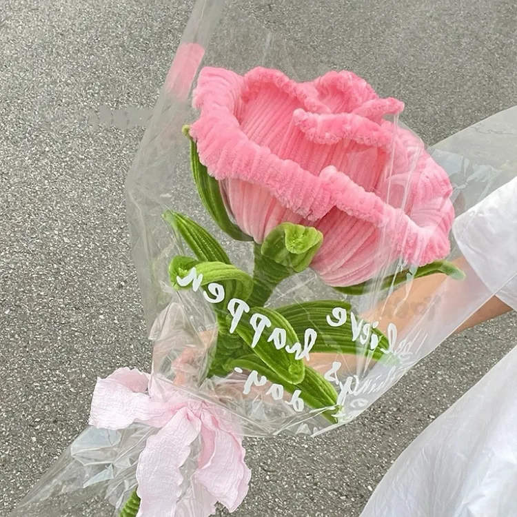 手工巨型玫瑰花弗洛伊德diy材料包自制仿绒永生花送女友七夕礼物