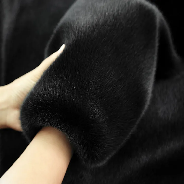 貂皮大衣男士仿皮草外套男冬新款水貂外套男装整貂绒大衣海宁工艺