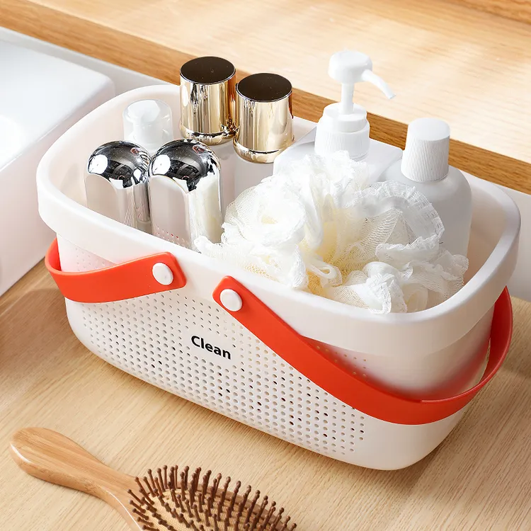 塑料手提洗澡篮收纳篮卫生间浴室浴筐杂物收纳筐篮子洗漱篮洗浴篮