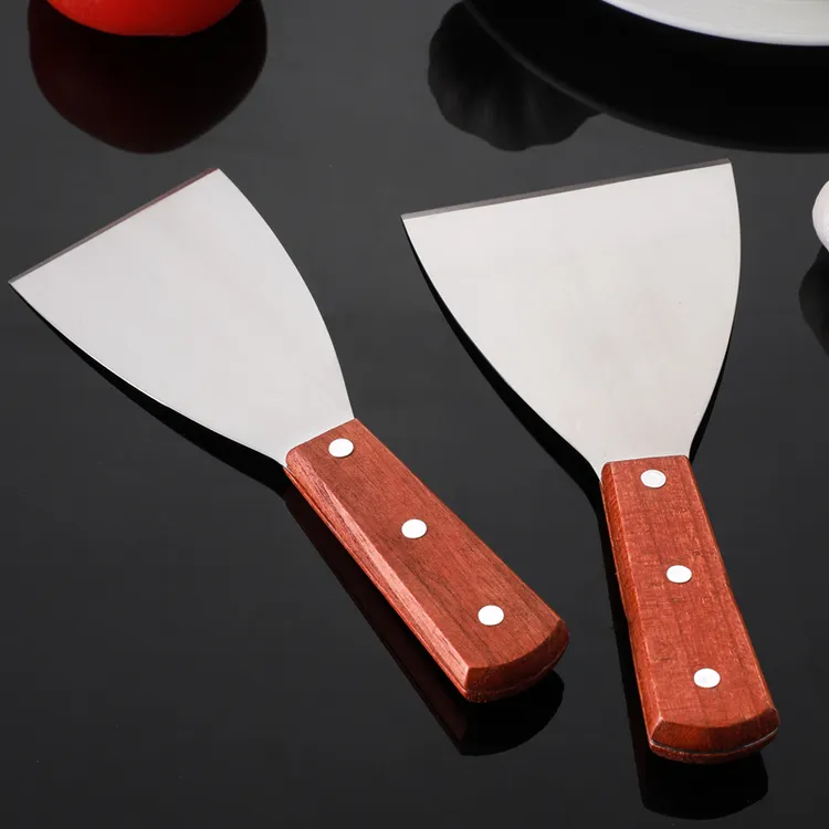 料理铁板烧不锈钢牛排铲刀披萨生煎铲手抓饼工具三角铲煎饼铲子