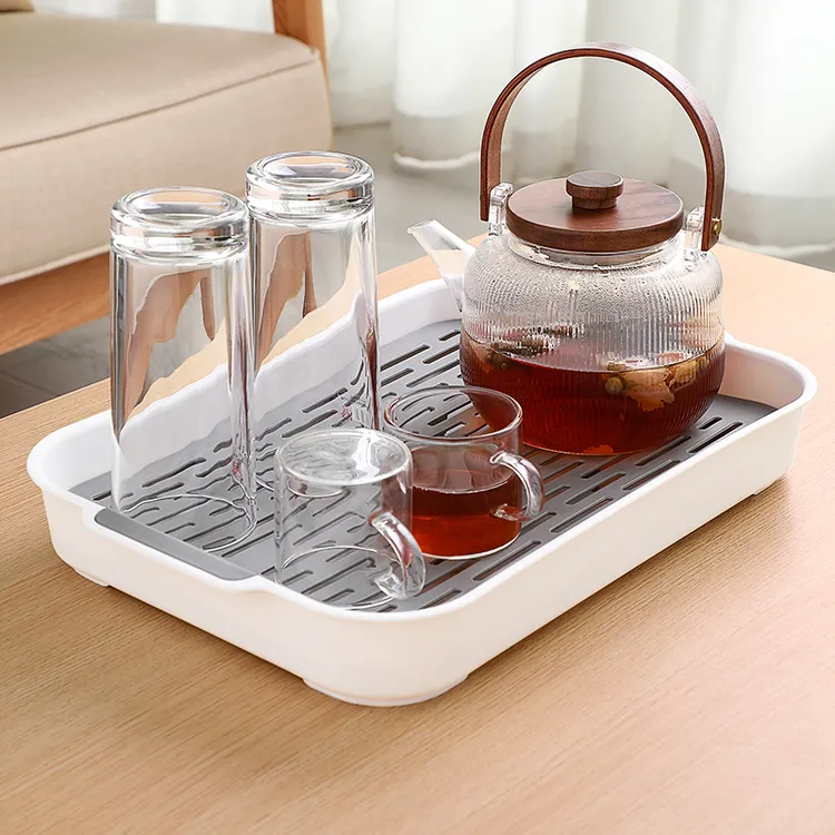 水杯置物架沥水杯防尘碗筷加厚双层家用沥水托盘桌面咖啡杯架北欧