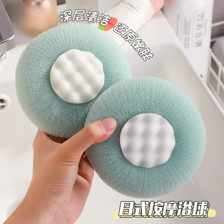 吸盘沐浴球浴花柔软家用洗澡沐浴起泡泡女士用搓澡按摩搓背澡球