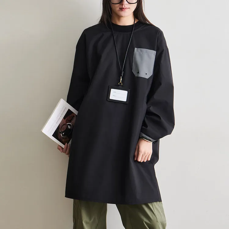 防水长袖围裙餐饮理发师宠物咖啡花店奶茶店工作服时尚家用罩衣