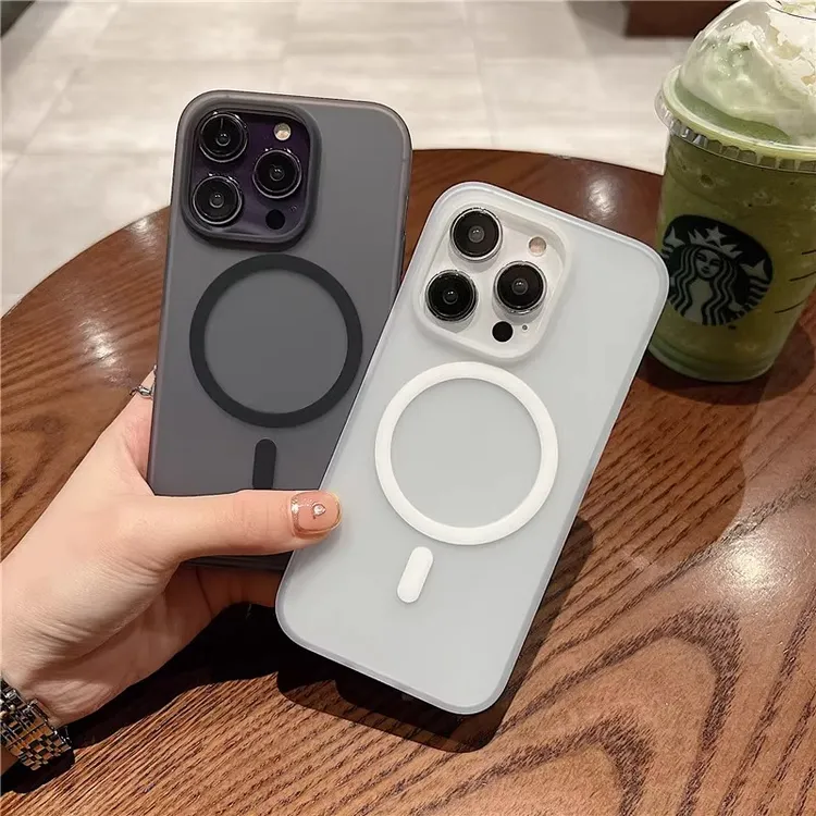 液态硅胶Phone15手机壳磁吸充电苹果14简约13磨砂12全包黑色透明