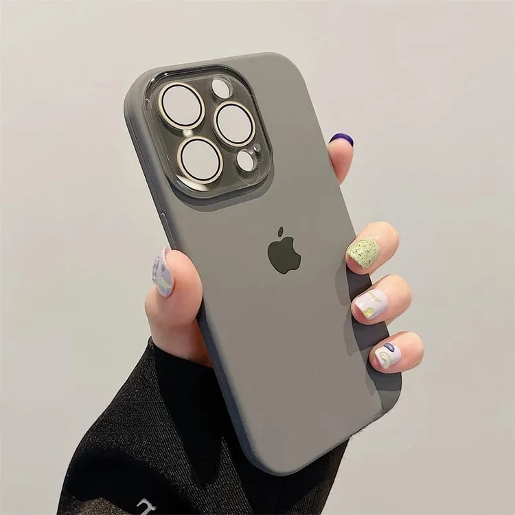 液态硅胶自带镜头膜苹果16promax手机壳新款iPhone15全包14防摔13