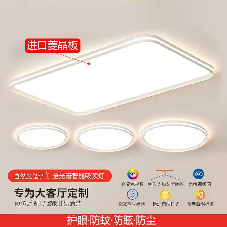 无缝主客厅吸顶灯现代简约大气2025新款护眼全屋套餐广东中山灯具