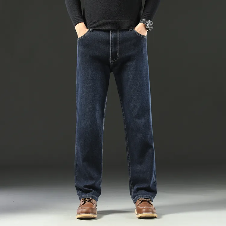 复古男士宽松牛仔裤直筒怀旧大码弹力休闲百搭春季新款长裤子男春