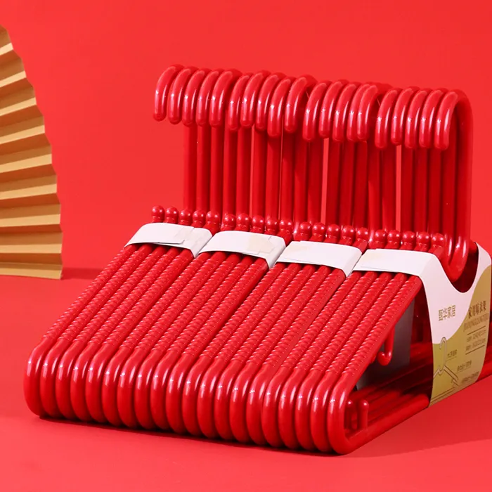 衣家物语塑料衣架喜庆新房新婚衣架男女成人服装店晾衣架大衣服挂