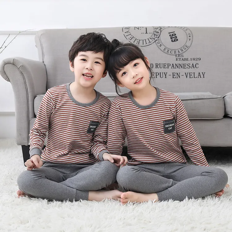 儿童内衣套装纯棉女童秋衣秋裤男童2-14岁秋冬薄款小孩睡衣棉毛衫