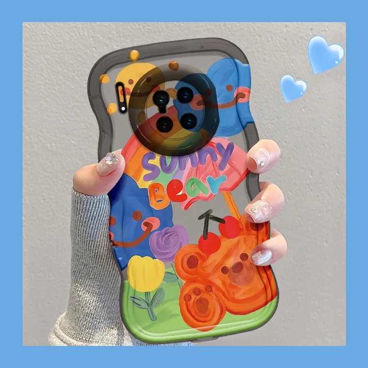 适用于华为mate30Pro晴朗小熊手机壳双支架全包硅胶防摔软壳女款