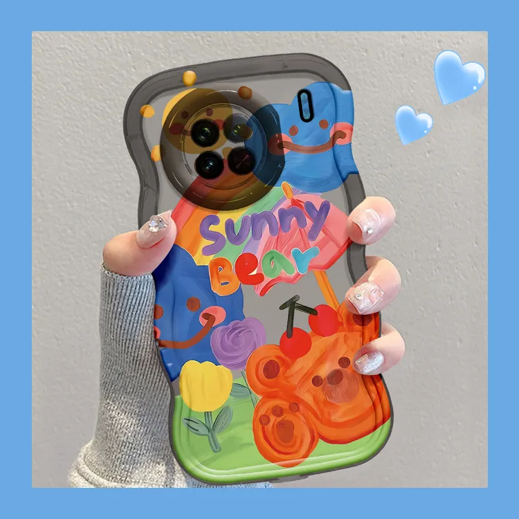 适用于VIVO X90晴朗小熊高级手机壳双支架全包硅胶防摔女款小众壳