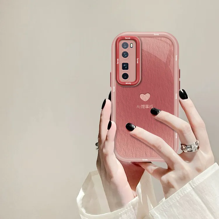 适用于华为nova7Pro心想事成手机壳奶油硅胶全包防摔壳创意女款