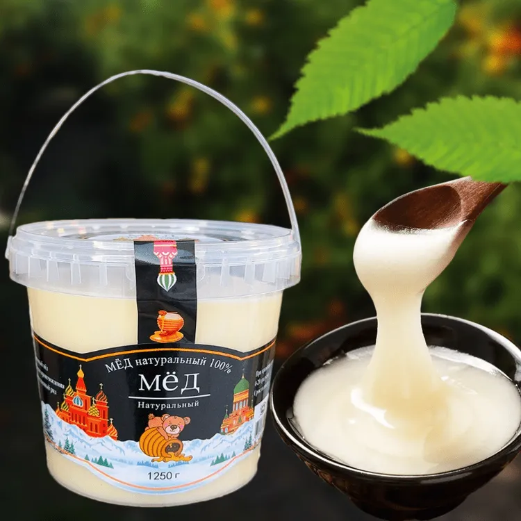 俄罗斯原装进口椴树蜜 清甜可口桶装蜜冲水配花茶做料理1250g/桶