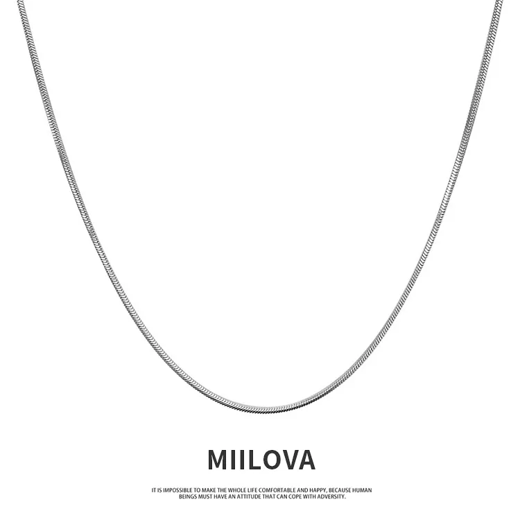 钛钢项链 简约蛇骨链小众素款戒指女欧美设计感的项链个性冷淡风