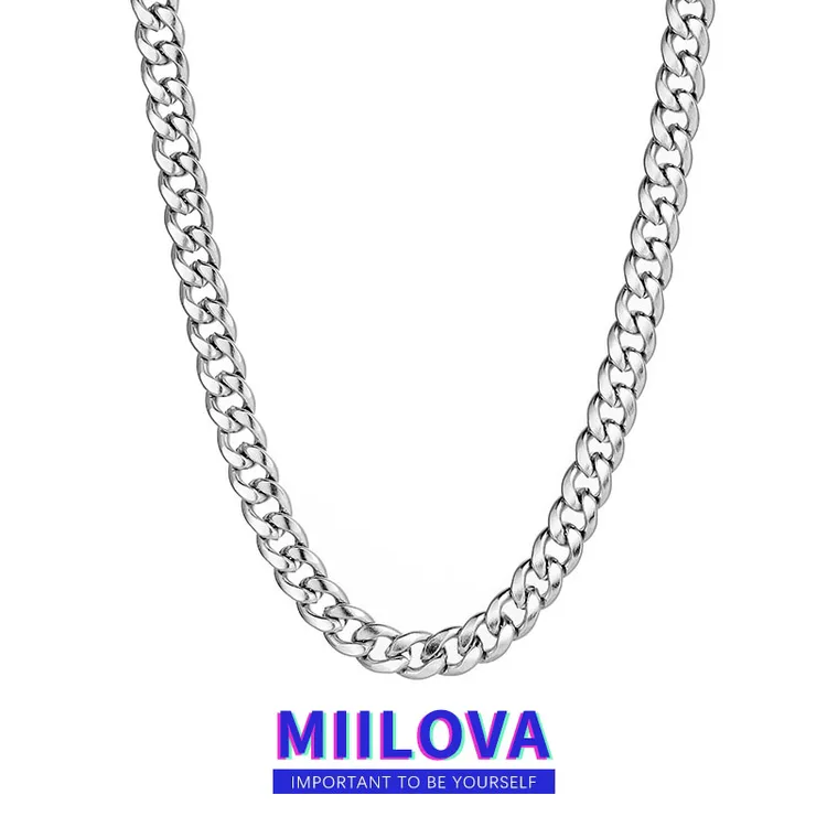 钛钢项链 百搭基础款钛钢项链男女简约潮牌锁骨链古巴链配饰潮流