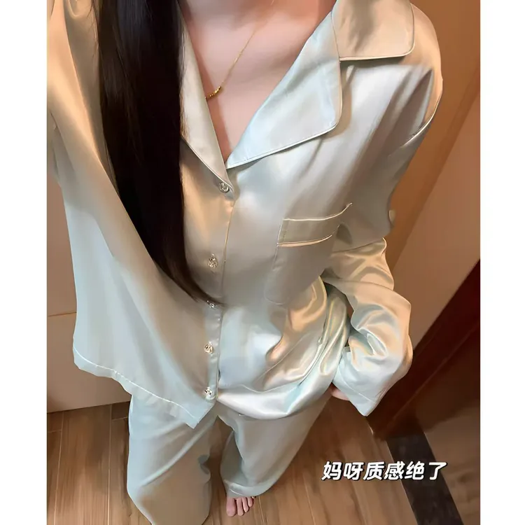 轻奢纯欲风冰丝加绒卡通hellokitty睡衣女秋冬新款长裤家居服套装