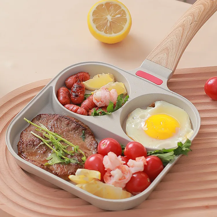 煎鸡蛋汉堡煎锅麦饭石早餐蛋饺神器三合一两孔煎锅蛋堡不粘锅