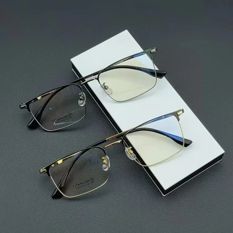 15107男潮复古商务百搭眉线款眼镜可配度数防蓝光变色片多边百搭