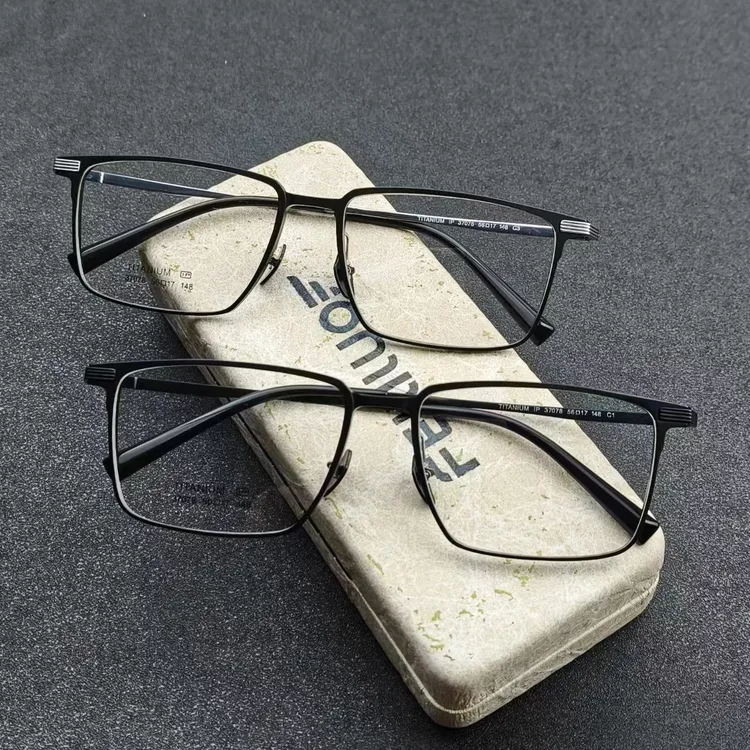 37078经典时尚 男款中大脸型眉线简约镜架可配度数防蓝光变色镜片