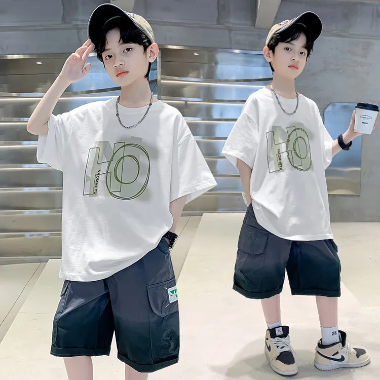 【潮酷吊染套装】男童夏装中大童洋气儿童高端服装夏款夏季童装