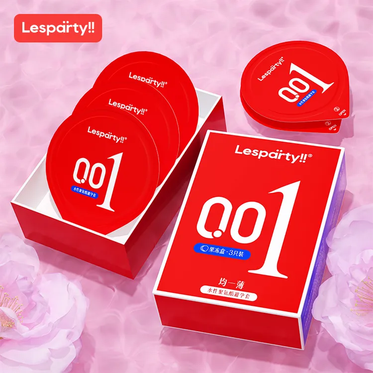 Lesparty!!超薄001避孕套聚氨酯安全套正品女性防过敏男性真空感计生用品byt