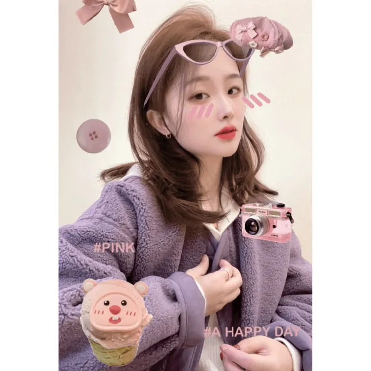 Naonao韩版宽松显瘦纽扣款毛毛外套保暖颗粒绒外套女