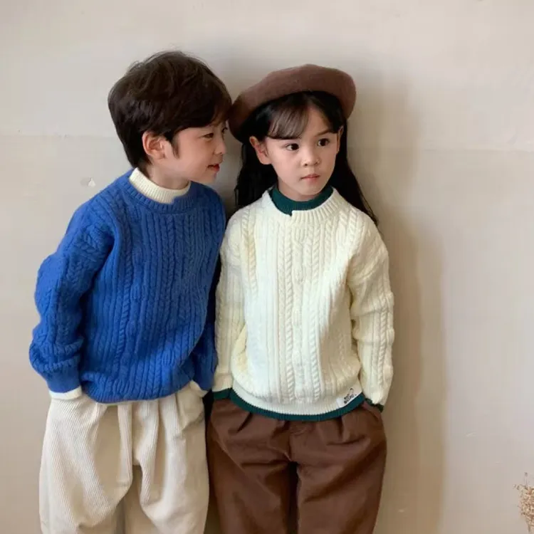 套头宝宝女童儿童加厚毛衣2025新款上衣男童秋冬儿童毛衣男童