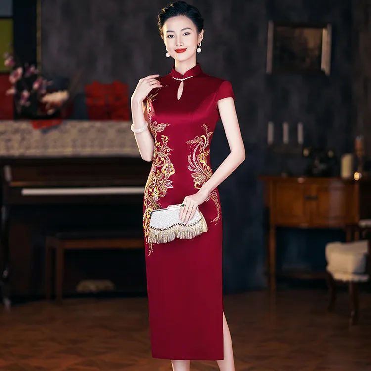 喜婆婆婚礼服装新款高端旗袍裙子女款爆款妈妈高档改良版婚宴礼服