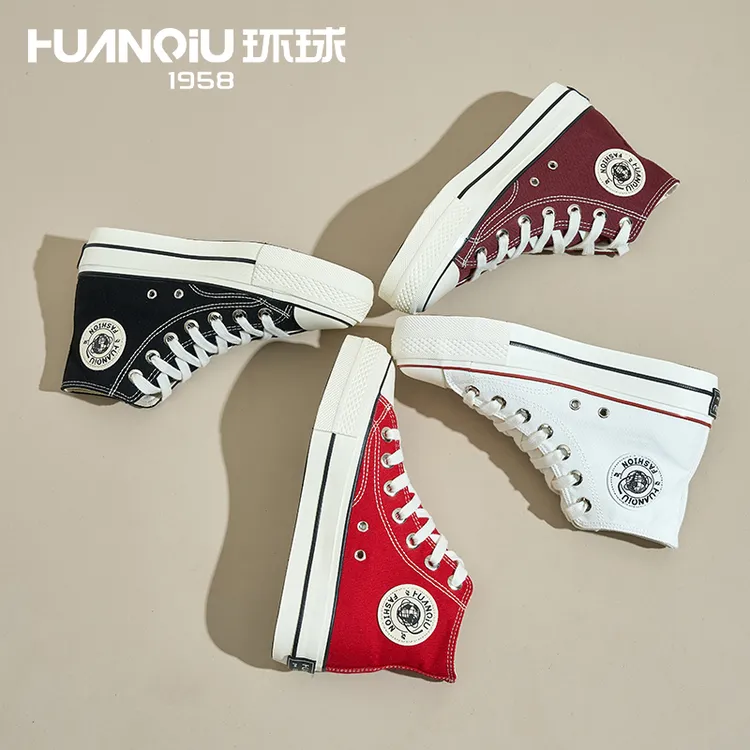 环球高帮厚底帆布鞋春夏潮流百搭ins舒适轻薄女鞋爆款情侣H20153