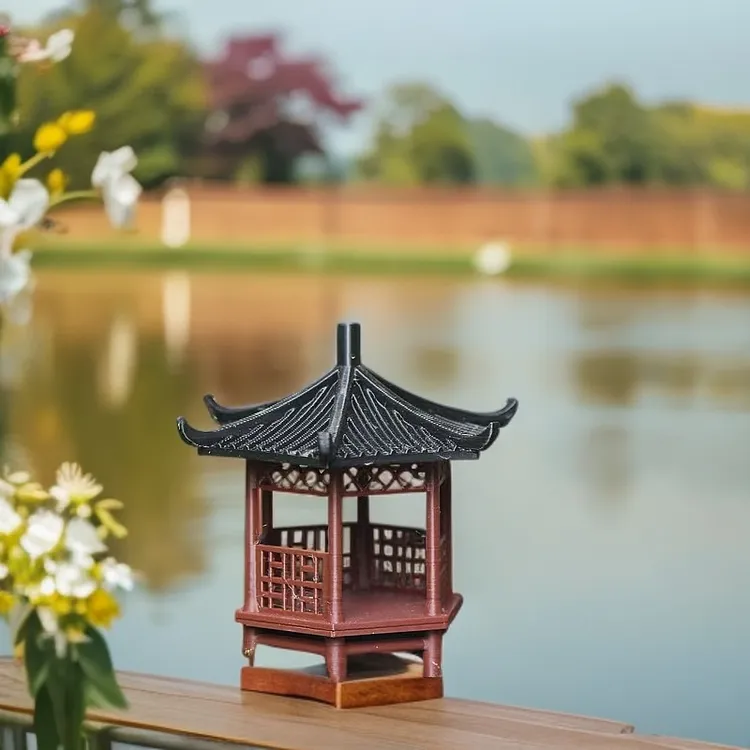 六角（凉亭）台楼阁国风造景摆件家用挂件微景观造景摆件