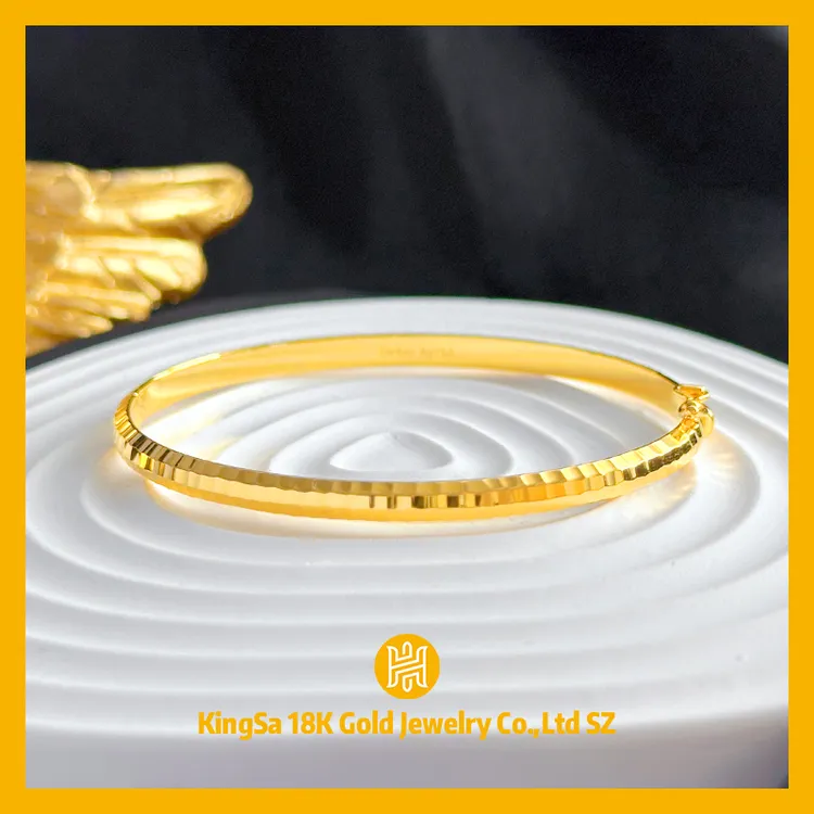 18K金曙光女神4M椭圆贵妃手镯91185彩金轻奢时尚简约约5.5-7.5克