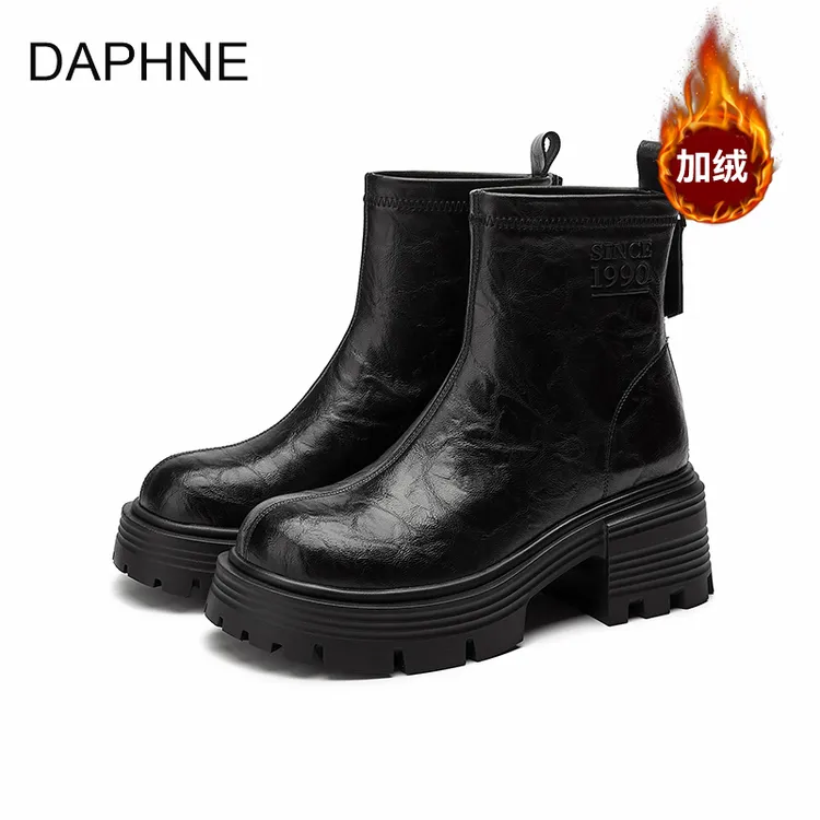 达芙妮软底短靴女2025年秋季新款超软防水马丁靴防滑耐磨耐脏短靴