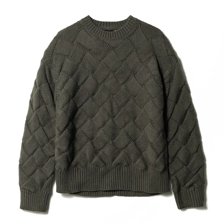 MY36新款韩系极简保暖毛衫轻奢编织纹针织加厚潮流百搭落肩毛衣