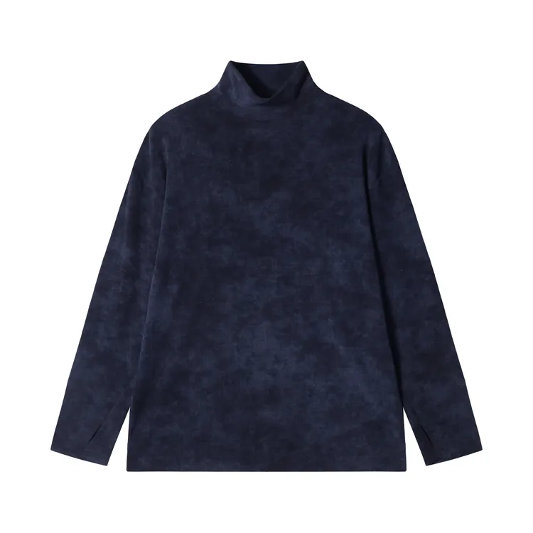 T1898秋季新款时尚个性美式扎染立领套头长袖T恤休闲百搭潮流上衣