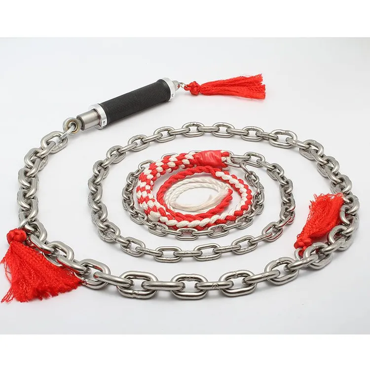 轴承把手不锈钢麒麟鞭响鞭甩鞭铁链健身鞭钢鞭软鞭长鞭双环鞭