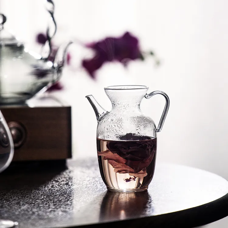 玻璃公道杯手执壶威士忌试酒杯分茶器分酒器高脚茶杯简约闻香杯