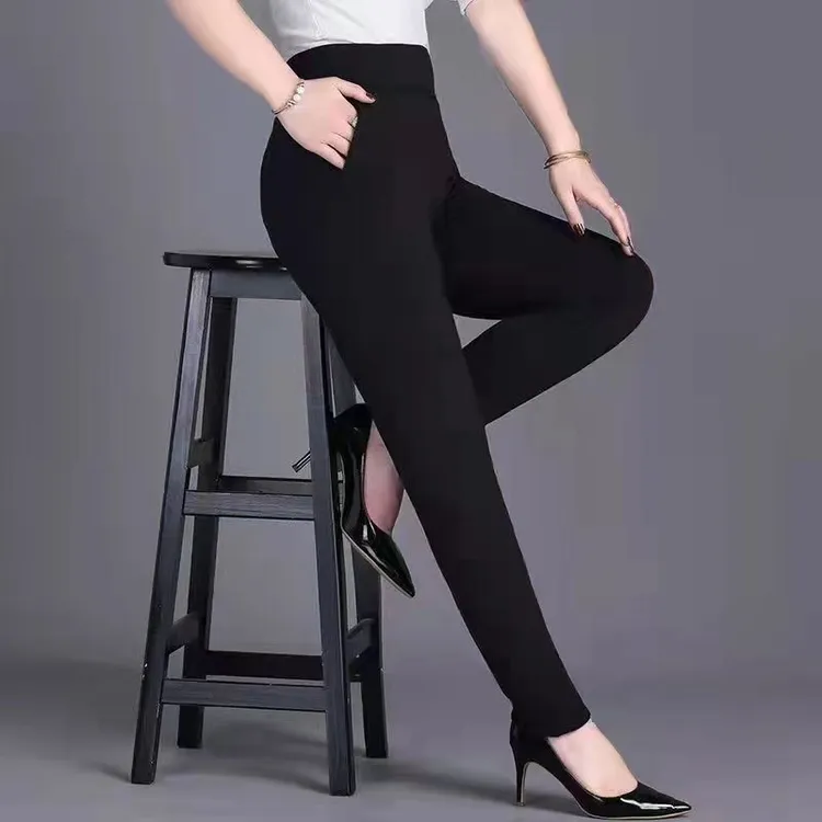 h中老年女士冬季棉裤加厚防寒驼绒棉裤高腰外穿女舒适贴身美体