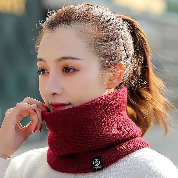 冬季围脖男女加绒加厚保暖脖套围巾骑行面罩毛线套头针织护颈椎