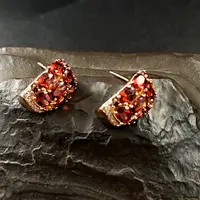 925银耳饰 石榴红了系列 轻奢元宝女人石耳钉1900015