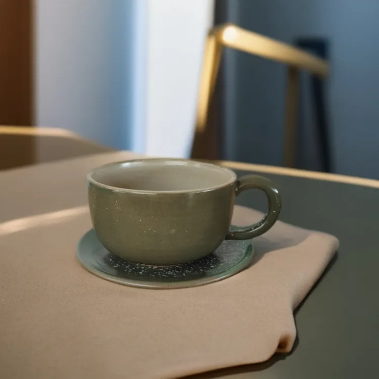 星辰咖啡杯礼品杯家用办公室复古陶瓷精致杯碟拿铁杯全手工