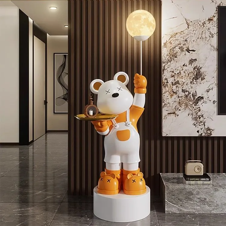 大型网红暴力熊摆件月球落地客厅电视柜沙发装饰乔迁新居搬家礼物