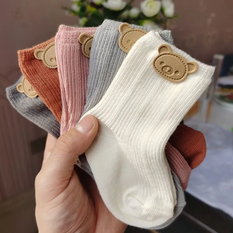 TX婴幼儿春秋款棉中筒短袜儿童卡通棉耐穿不勒腿宝宝糖果色中