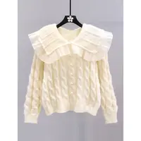 2201-2270网红秋冬时尚慵懒风套头开衫毛衣百搭洋气甜美圆领外穿