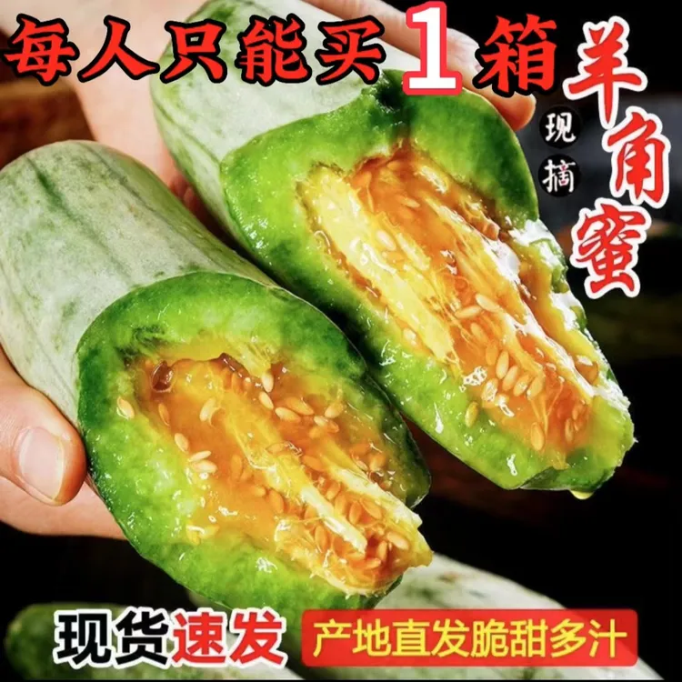 优质农产品山东羊角蜜甜瓜新鲜当季水果脆瓜香瓜蜜瓜原产地直发