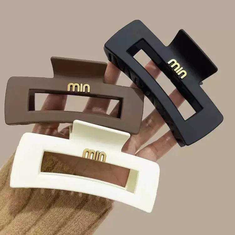 长方黑色大号发抓夹min磨砂鲨鱼夹子发量多高级感后脑勺盘发夹