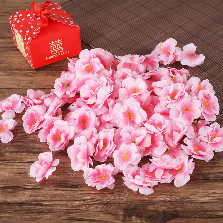 仿真桃花朵花瓣假树装饰材料绢花梅花腊梅樱花树婚庆拍摄道具头饰